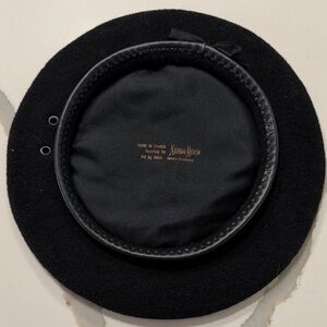 Neiman Marcus Elegant Black Wool Hat